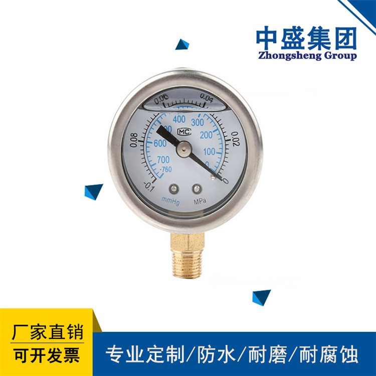 不锈钢耐震压力表YN-100 0~1.0Mpa M20*1.5径向